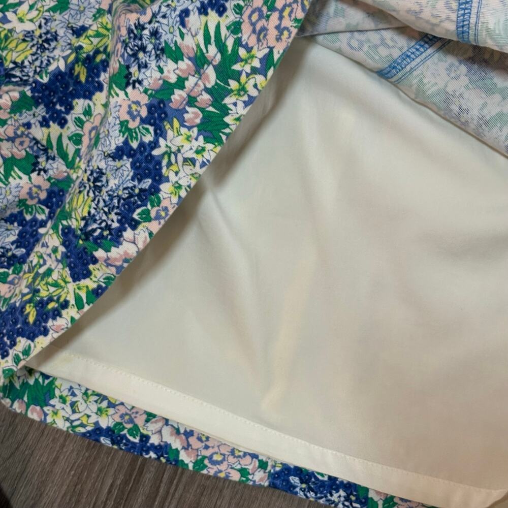 Talbots Floral Print Skirt Womens Sz 10 Pink Green Stretch Cotton Spring Garden​ - Picture 10 of 10